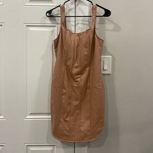 Short tan/beige dress from forever 21.is leather but soft on the inside